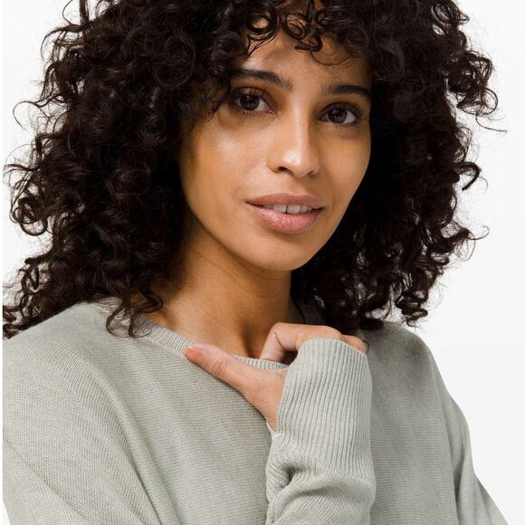 Lululemon Cashlu Knit Pullover US 10 Heathered Green Fern Lightweight Sweater - Picture 14 of 15